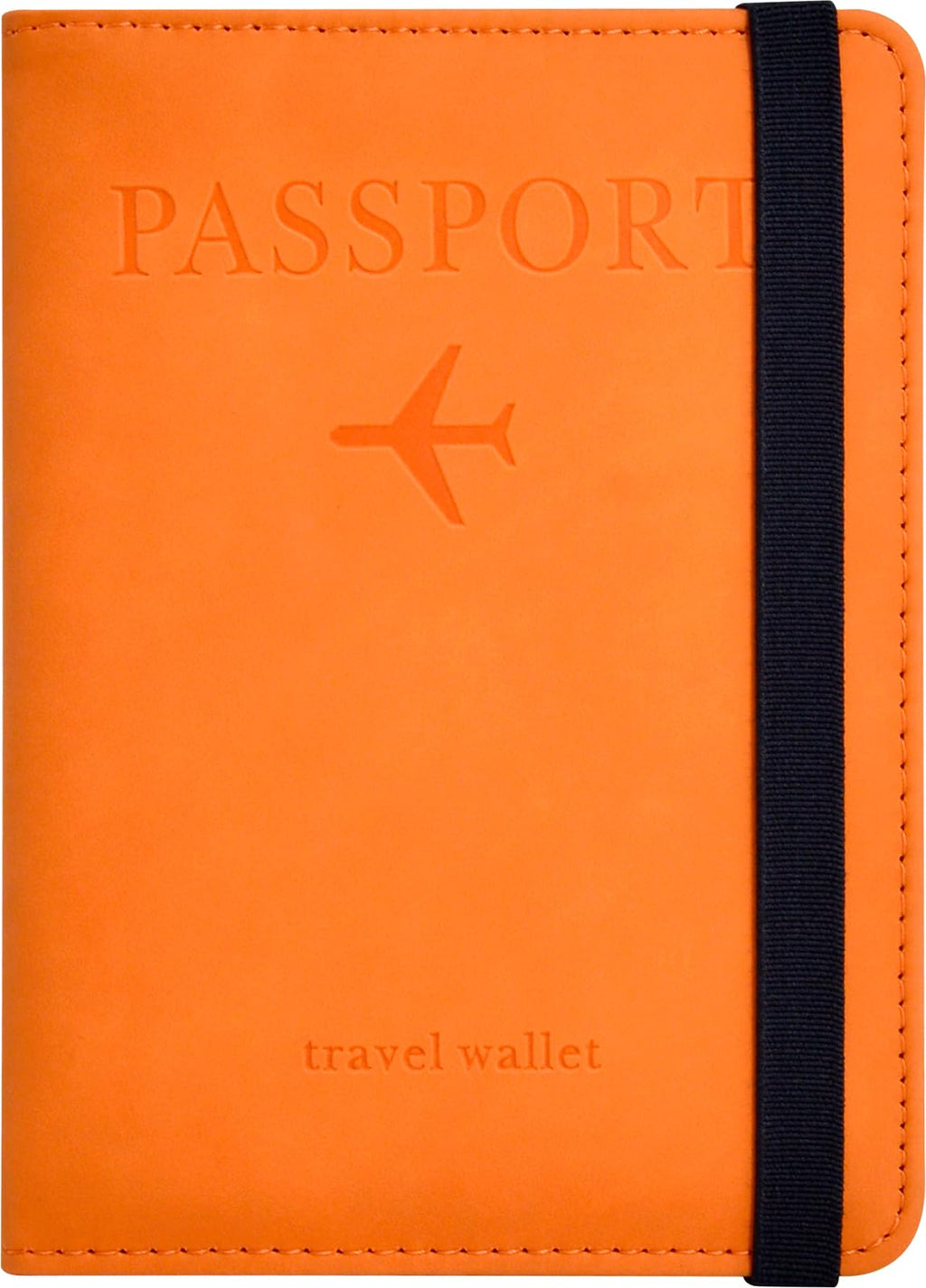 Passport Holder Passport Cover with Credit Card Slot and Boarding Pass Slot Combo Passport Wallet Case Book Travel Must Have RFID Blocking Leather Travel Accessories Orange