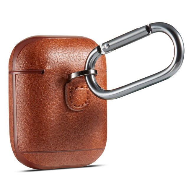 Retro Leather Earbud Case, Dustproof & Shockproof