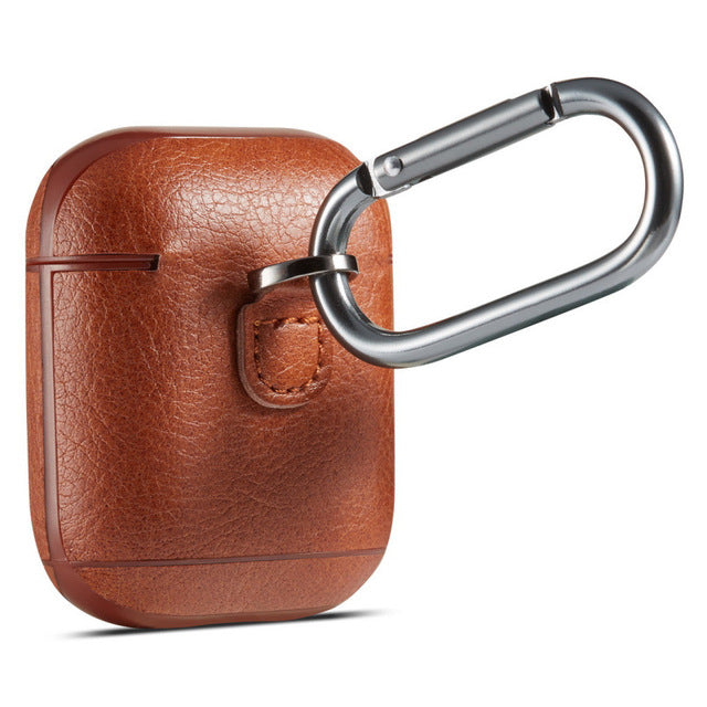 Retro Leather Earbud Case, Dustproof & Shockproof