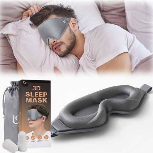 3D Sleep Mask Contoured Deep Pocket Light Blocking Sleep Masks with Adjustable Strap