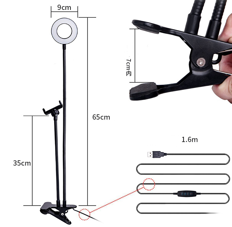 Phone Stand with Ring Light for Live Streaming
