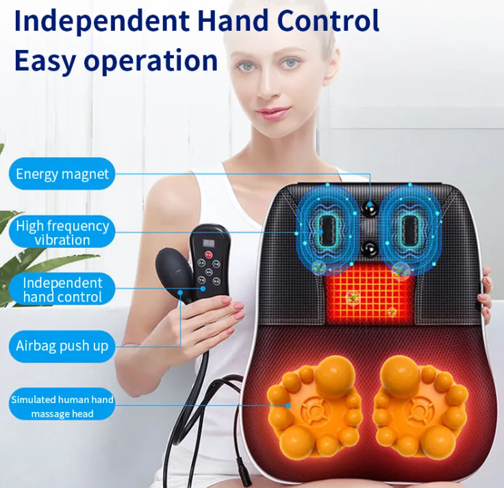 Electric Heated & Massaging Pillow for Muscle Relief
