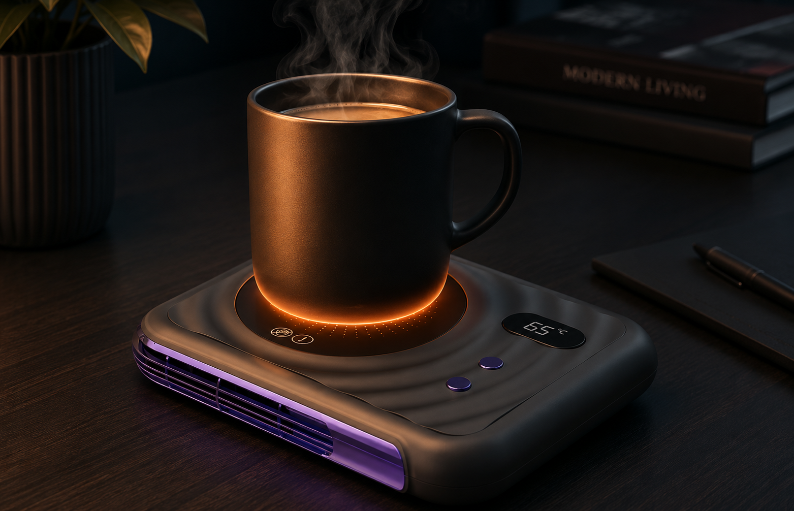Two-in-one Home Warm Air Blower Desk Thermal Cup Pad