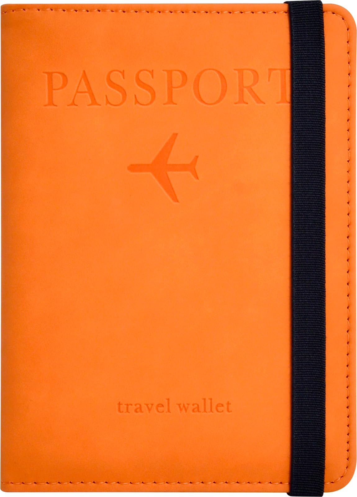 Passport Holder Passport Cover with Credit Card Slot and Boarding Pass Slot Combo Passport Wallet Case Book Travel Must Have RFID Blocking Leather Travel Accessories Orange